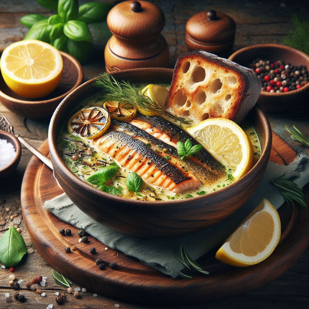 Grilled Lemon Trout Chowder