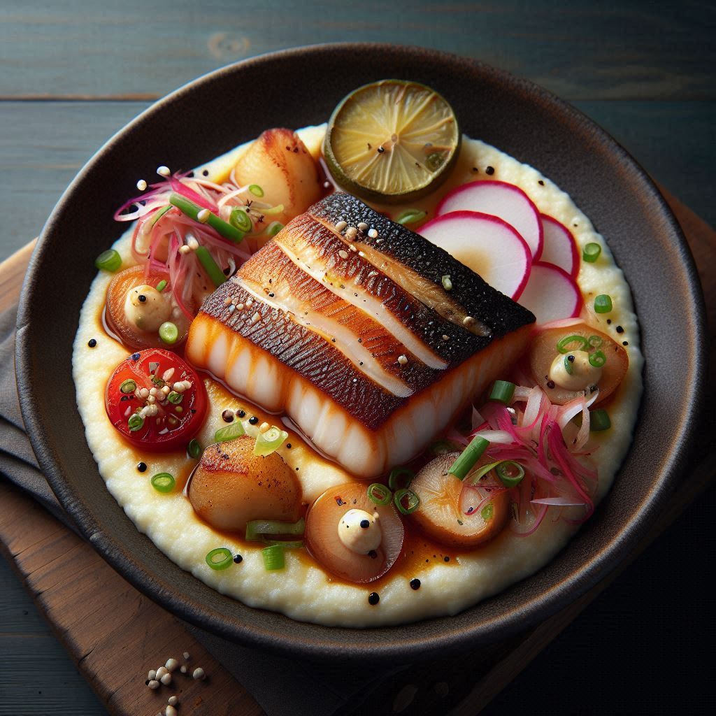 Miso Sea Bass Grits Ceviche Miso Sea Bass Grits Ceviche